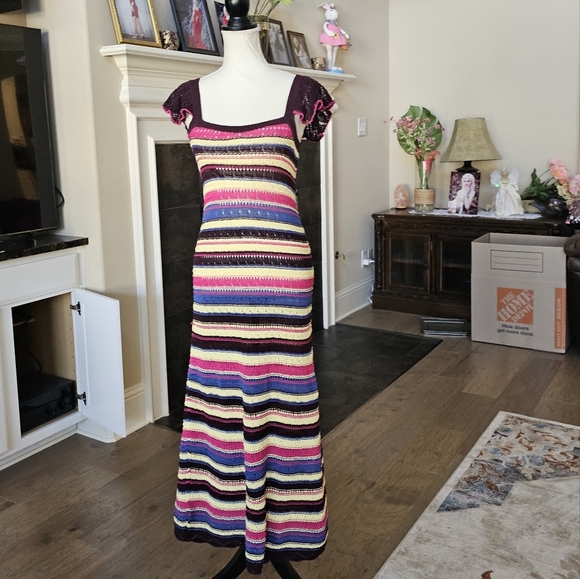 NWT ZARA  LONG CROCHET DRESS special edition dress  S - Picture 1 of 16